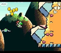 une photo d'Ã©cran de Super Mario World 2 - Yoshi s Island sur Nintendo Super Nes